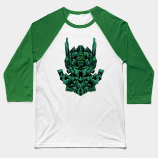 Green Robot Illustration Baseball T-Shirt